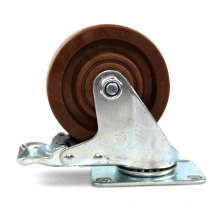 4 inches medium duty plate heat resisting casters with brake